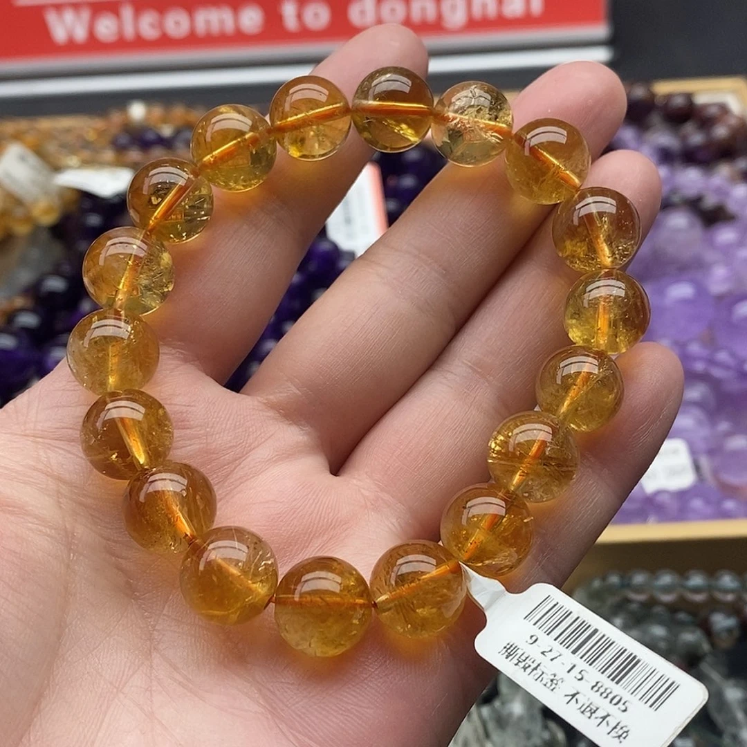 未镶嵌手链水晶黄水晶11+