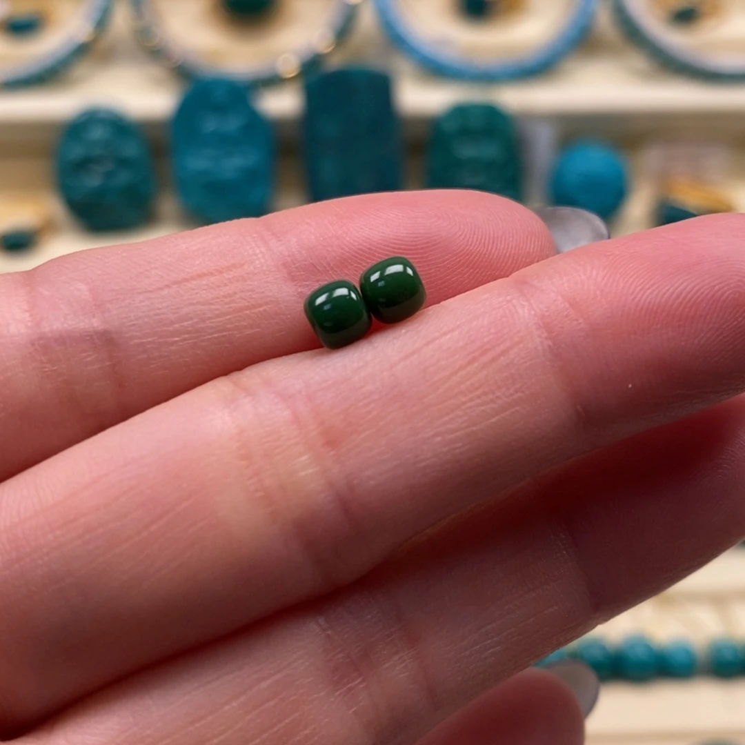 未镶嵌绿松石珠宝奇石直径4.6✖️4.1老型对珠