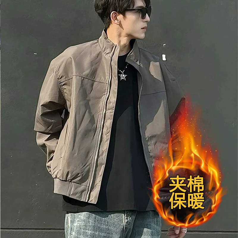 美式2025三防飞行复古教练工装夹克冬季户外立领棒球休闲外套棉服