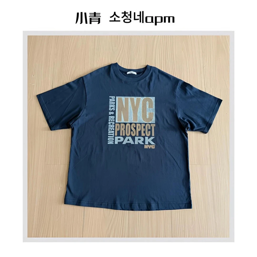 韩国东大门 PEBBLE/NYC大板字母T恤