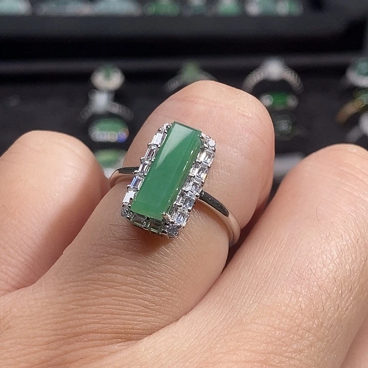 翡翠银S925镶嵌戒指