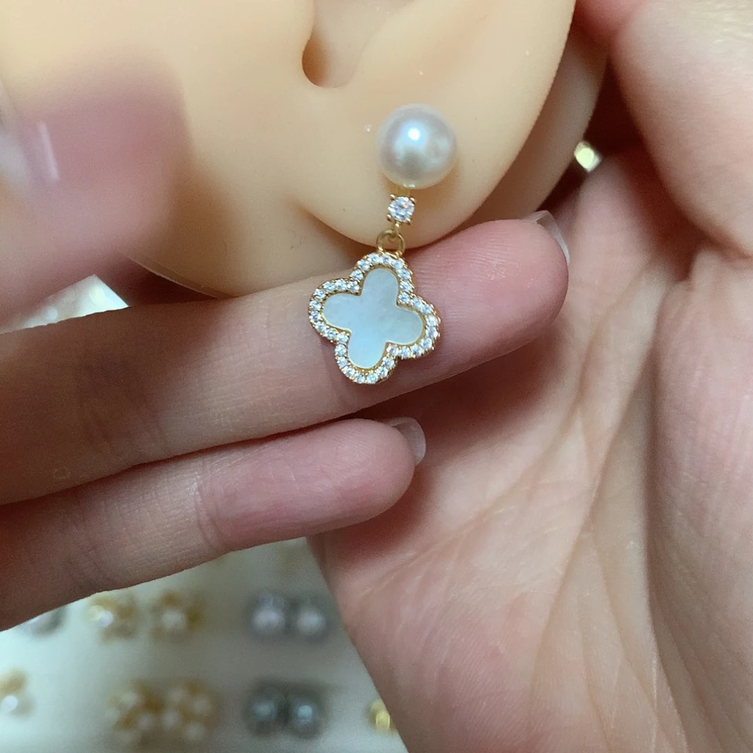 淡水珍珠耳饰合金