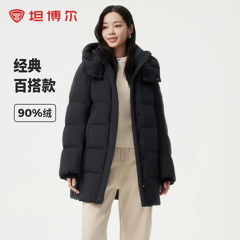 【了不琦专属】坦博尔羽绒服女冬季新款休闲鸭绒中长TBF510516Z