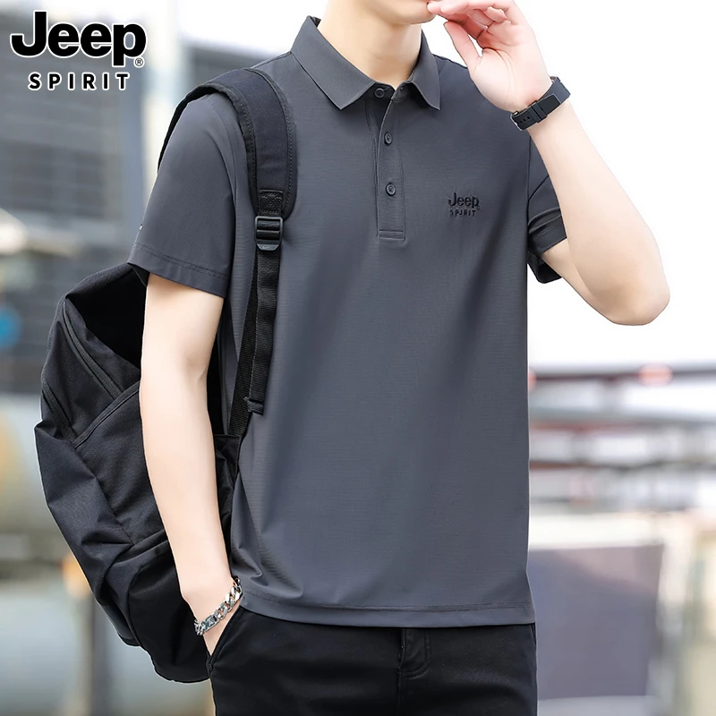 Jeep吉普2025年夏季新款男士翻领短袖商务休闲T恤刺绣时尚POLO衫