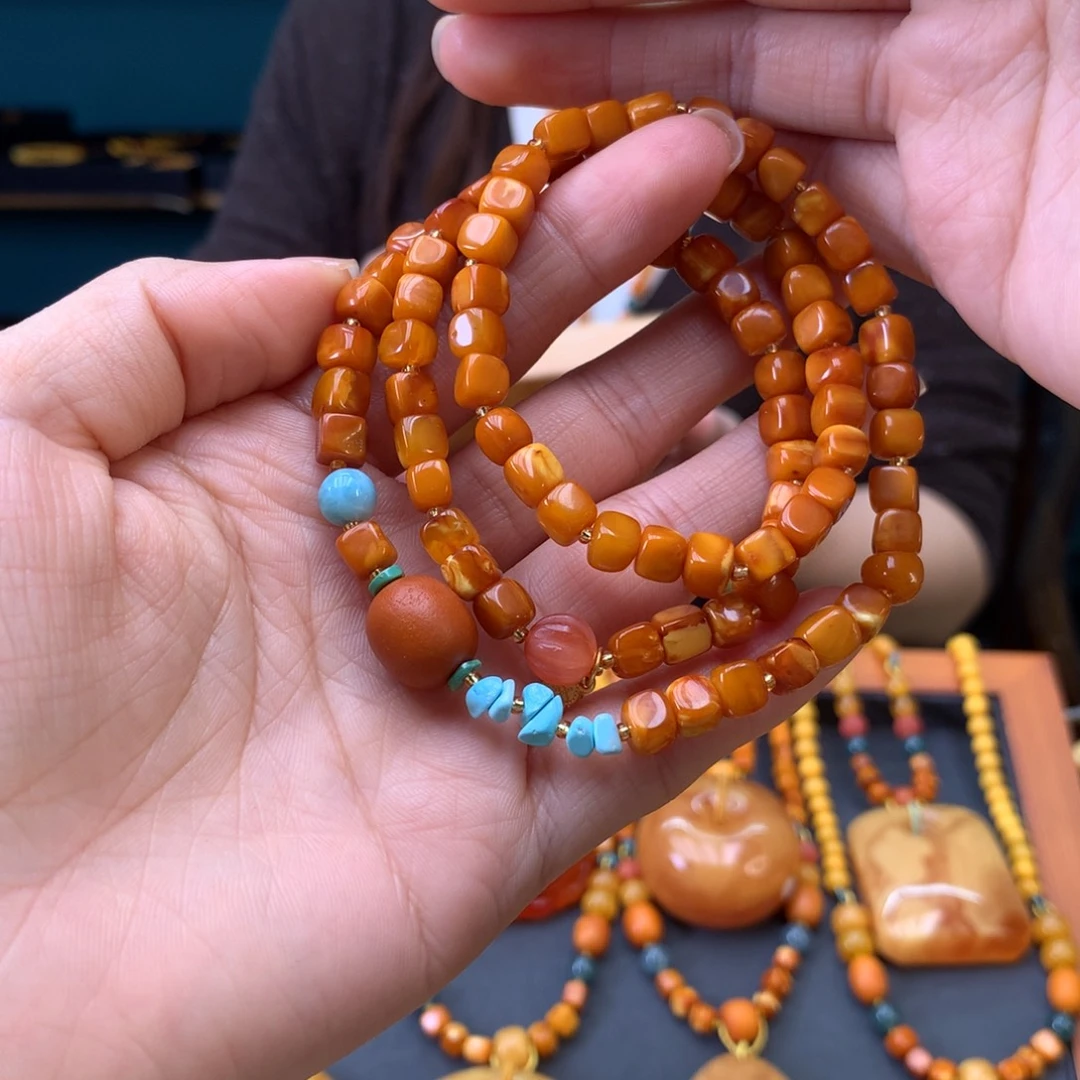 蜜蜡未镶嵌手串天然