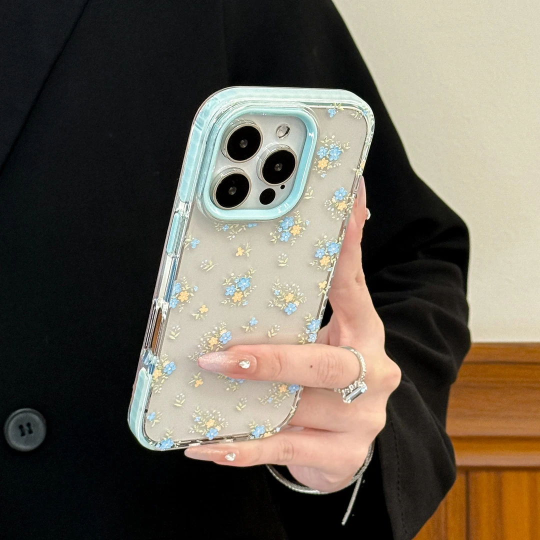 小簇花朵适用苹果16promax/15/14手机壳iphone13ins风卡通保护套