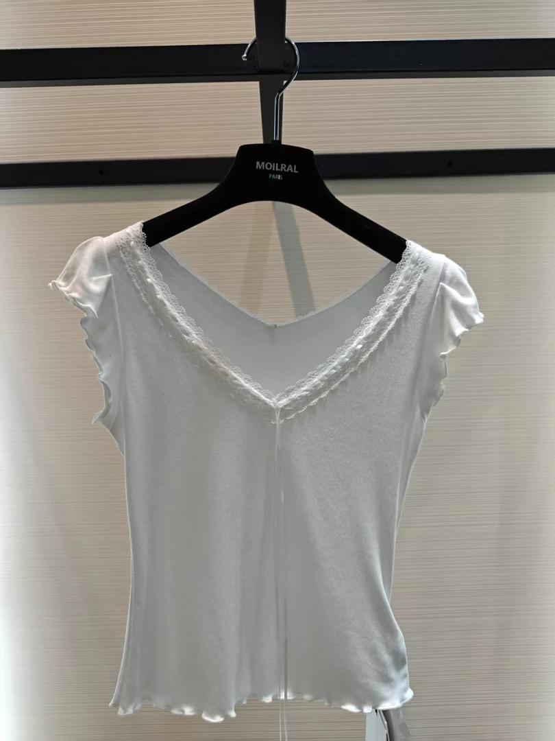 MO不规则袖口V领休闲百搭无袖T恤LT2511114