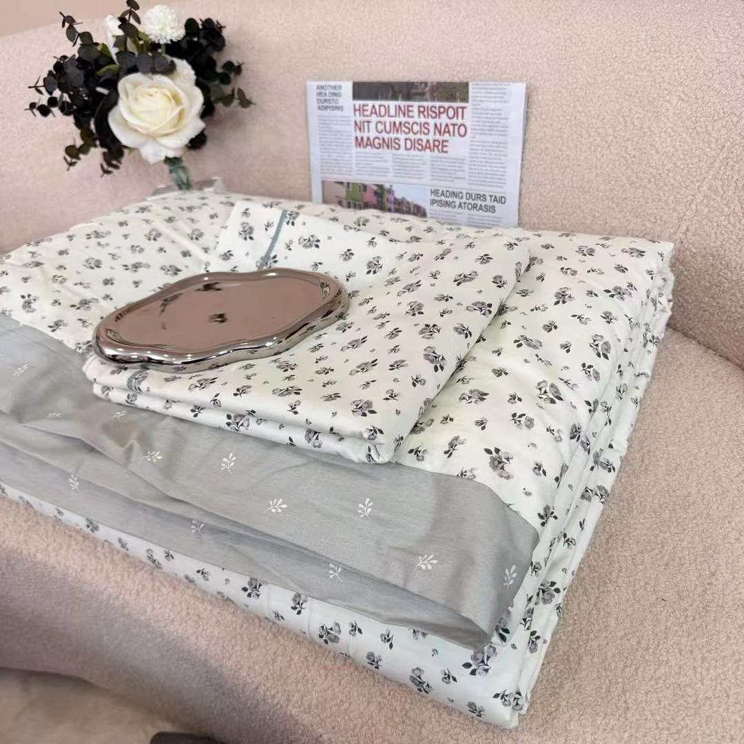 【月野】纯棉夏被四件套轻奢柔软丝滑四件套简约标准透气四件套