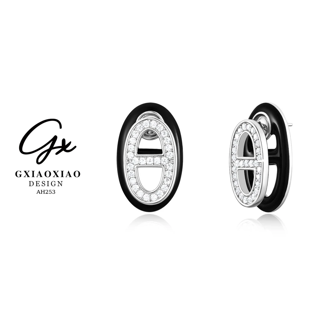 G XIAOXIAO 镀K金 法式【邂逅】高級感双层耳环 AH253