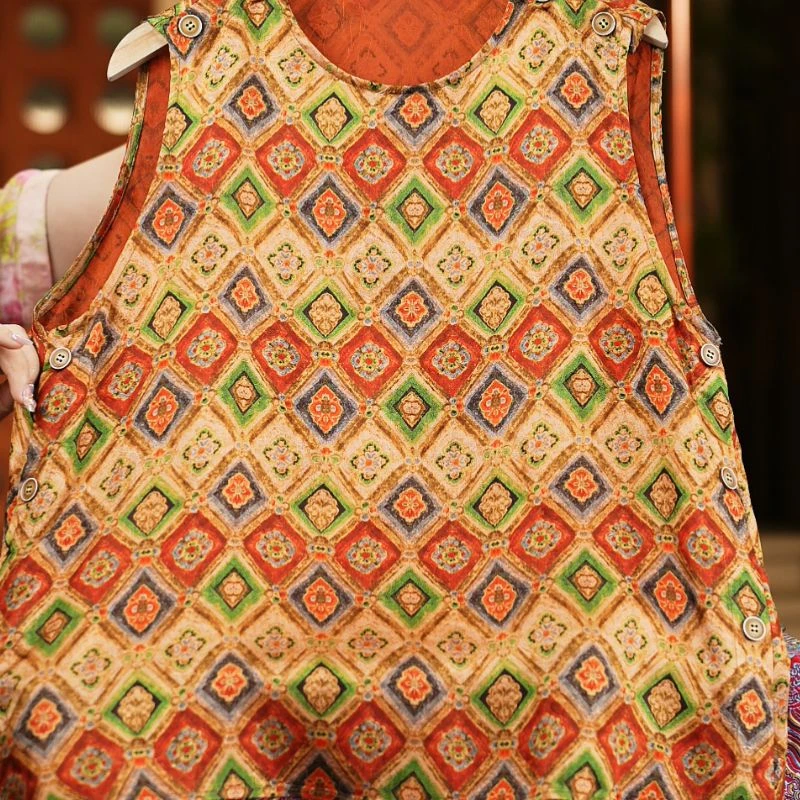 敦煌<<非遗美学>>夏季时尚国风减龄无袖背心1271