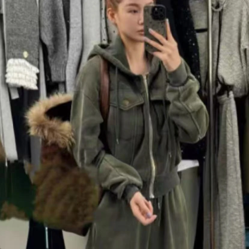 【清一波】微瑕 加绒加厚 卫衣外套女