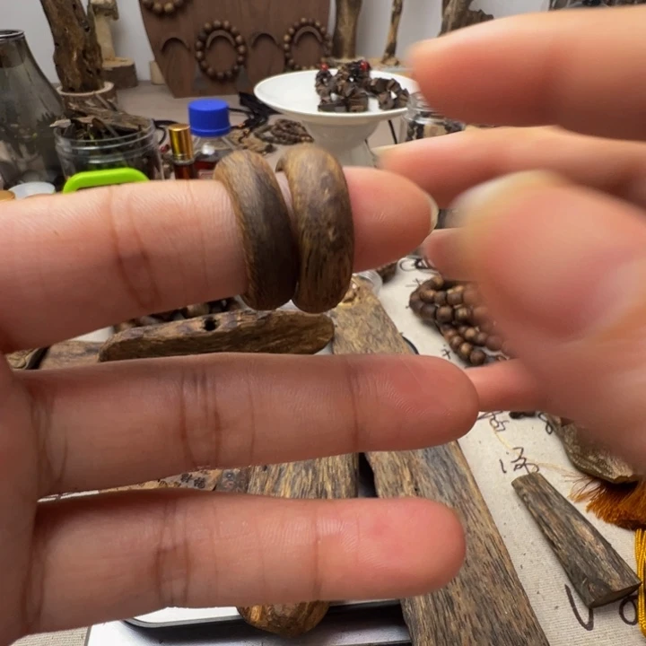 棋楠沉香板指17.19手围