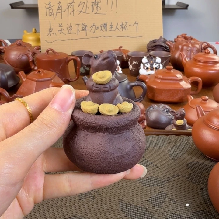 紫砂茶壶钱袋子紫泥