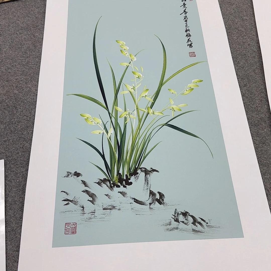 国画国画立体兰花作品
