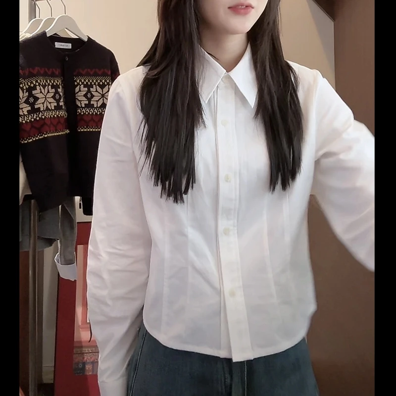 简约秋季气质长袖小众百搭设计感衬衫秋冬新款打底衫上衣休闲时尚