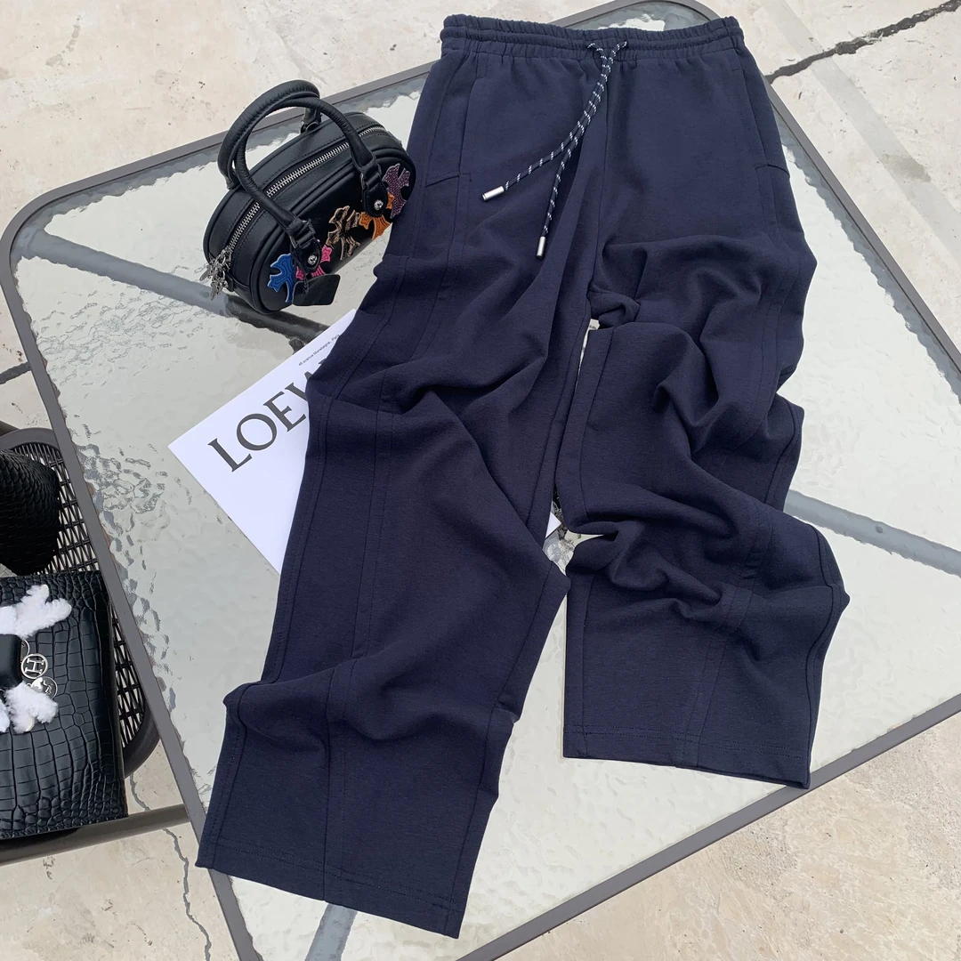 YiPo‘er. Studio弯刀香蕉裤高腰宽松显瘦休闲百搭阔腿长裤YW3896