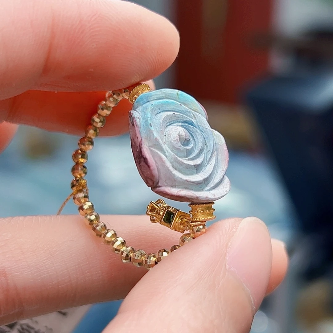 绿松石珠宝奇石18K金镶嵌夏*