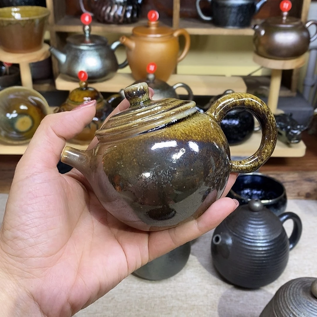 云南建水柴烧白泥苹果壶