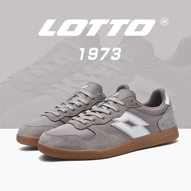 LOTTO乐途男鞋2025新款春秋复古真皮德训鞋轻便运动休闲低帮板鞋