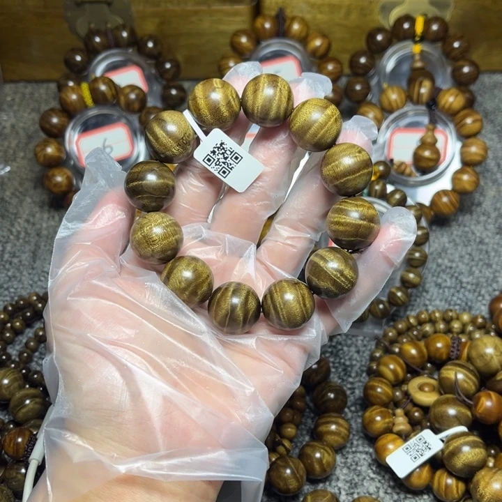 自***店手串/手链楠木（金丝楠）枯木黑金闪电2.0