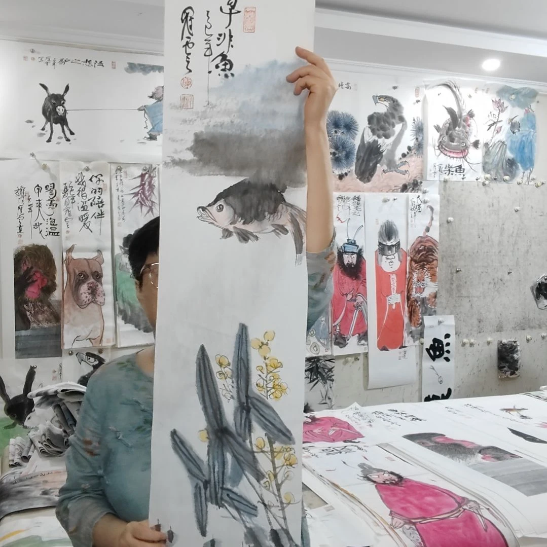 竖款25＊100CM，无装裱，子非鱼