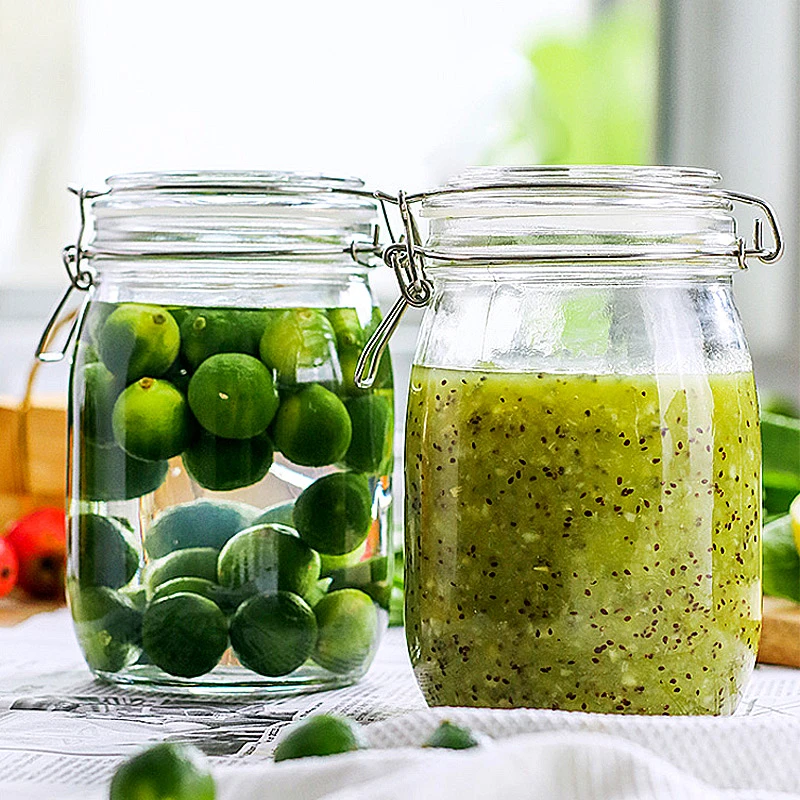 （两只装）无铅玻璃五谷杂粮百香果蜂蜜罐头瓶泡菜坛果酒瓶密封罐