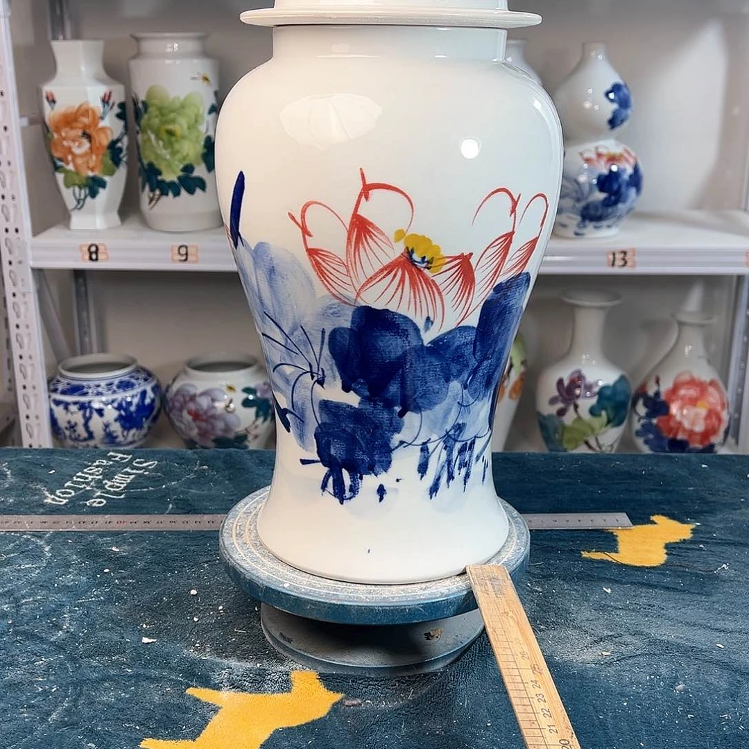 摆件景德镇陶瓷将荷