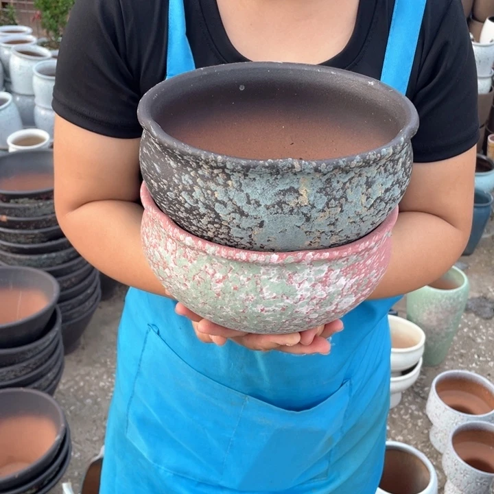 紫砂花盆口20高10瑕疵瑕疵