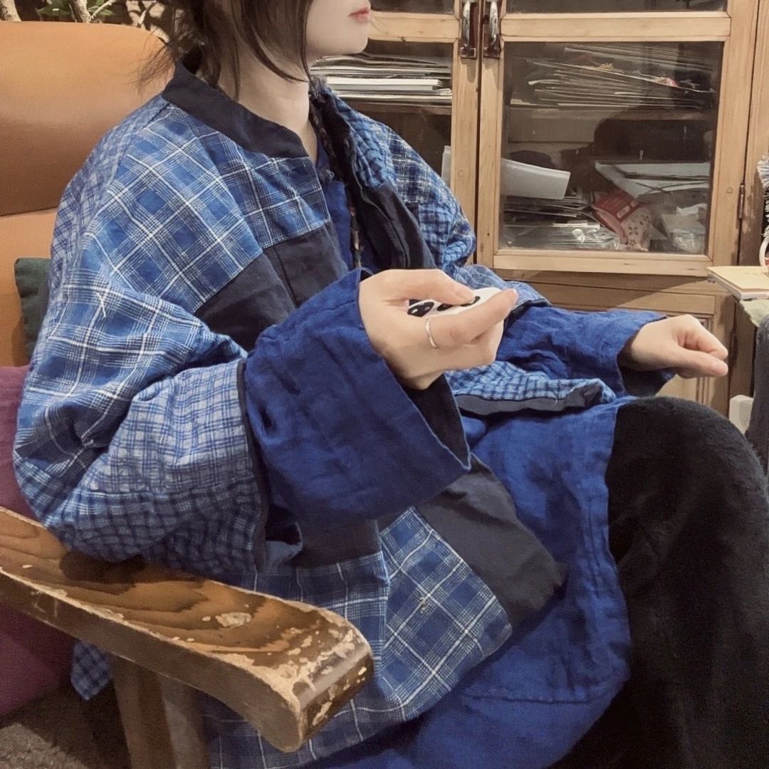 素年未央 SN132 百搭老布拼接不规则开衫外套