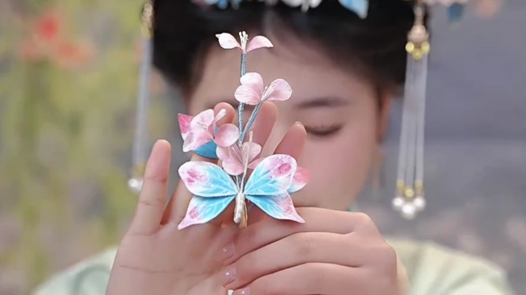 江南浔汉服头饰古风饰品 绒花不加主体