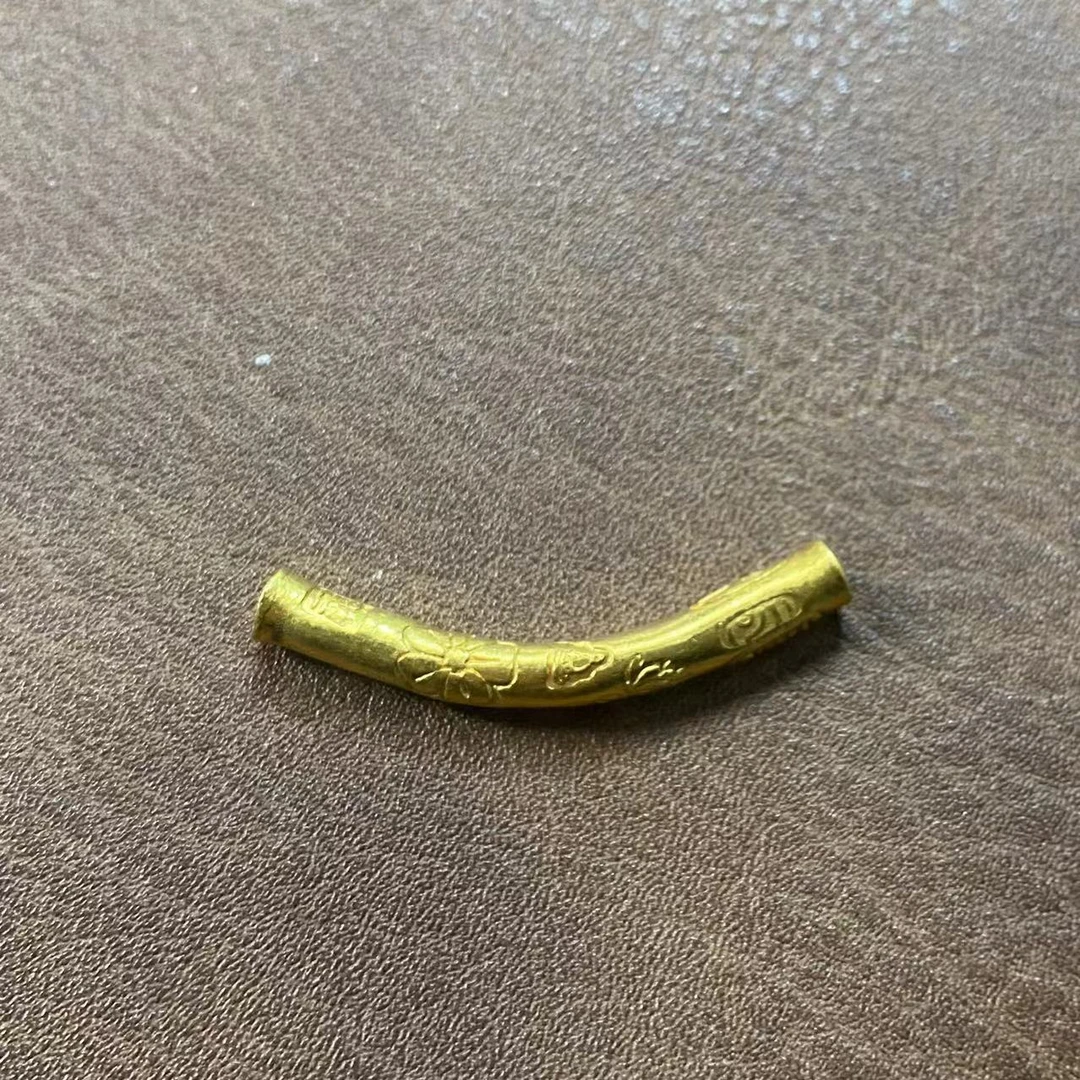 汕溏珠宝 足金素金黄金弯管