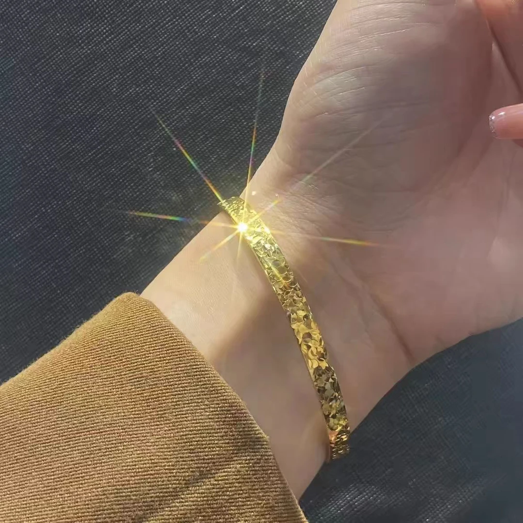 铜合金手镯 新款轻奢碎冰冰手镯