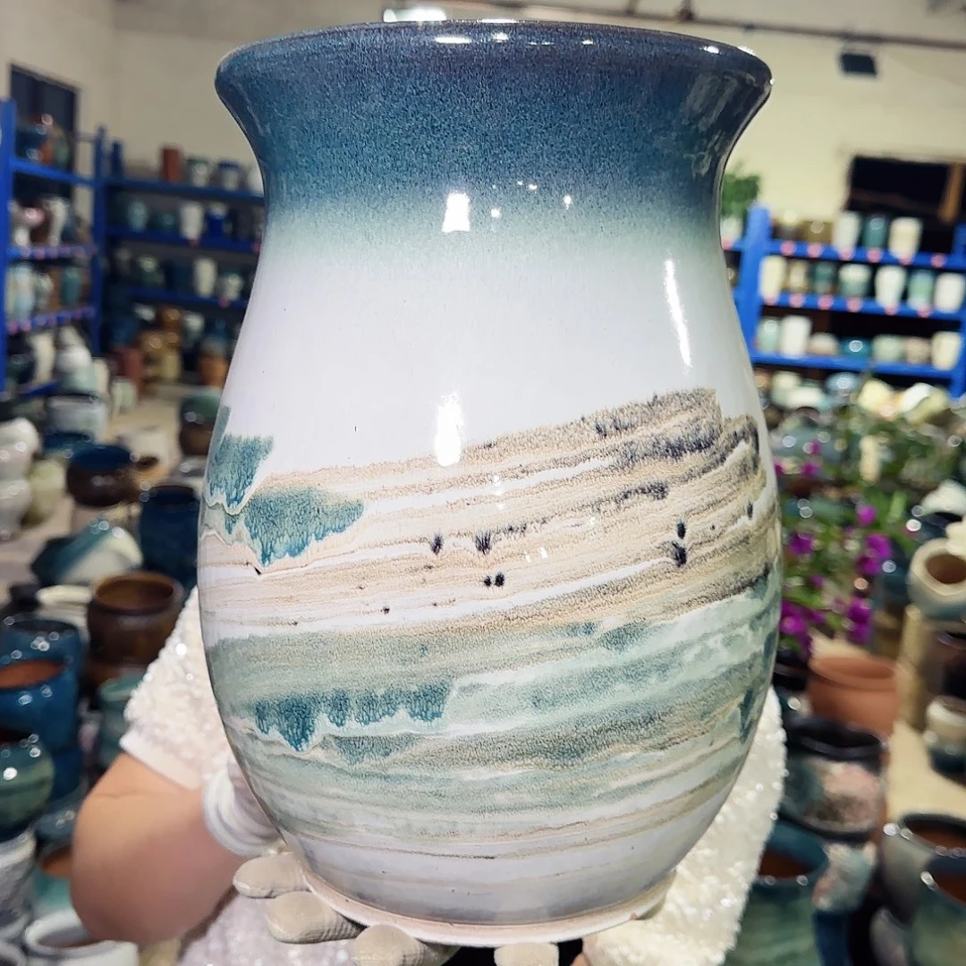 紫砂花盆高31口21