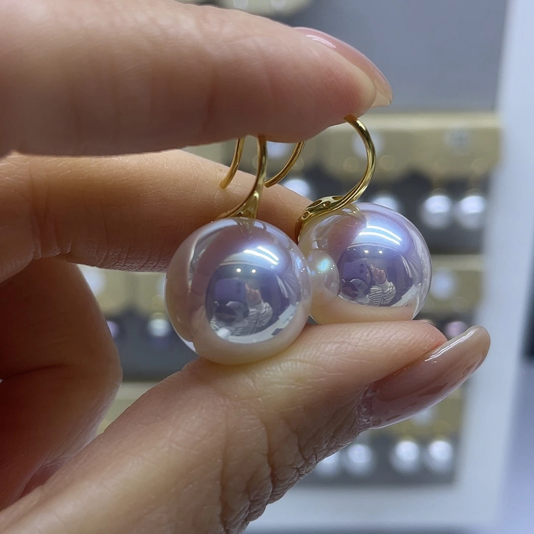 耳饰淡水珍珠18K金镶嵌