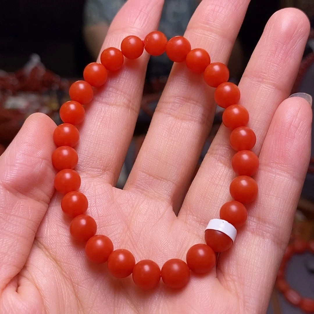 南红玛瑙单圈7m m未镶嵌跳*