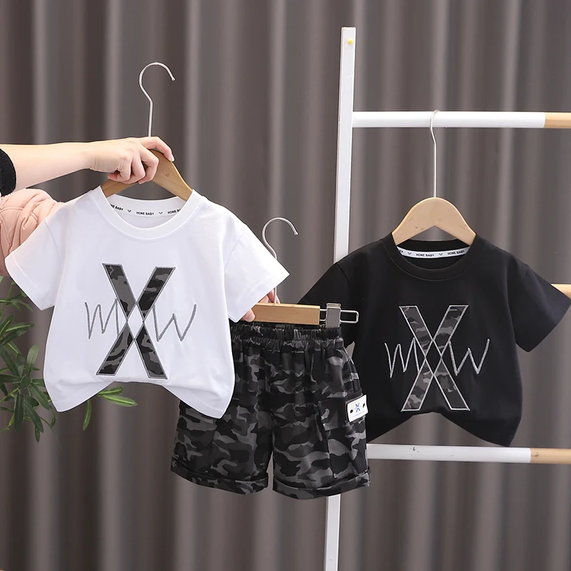 婴儿衣服夏季男童帅气衬衫儿童装套装男宝宝短袖外出旅游国风夏装