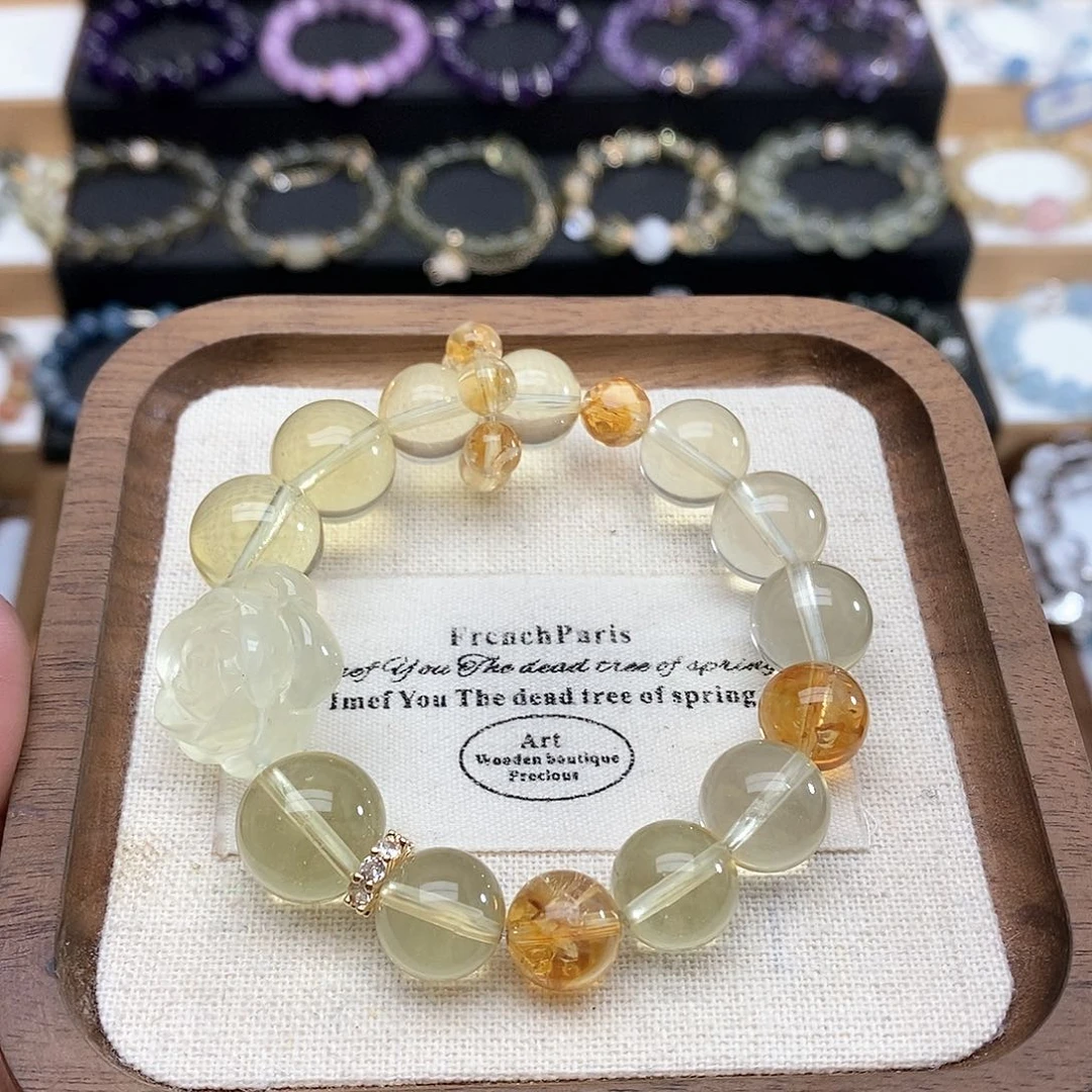 水晶手链未镶嵌猫**田柠檬黄水晶