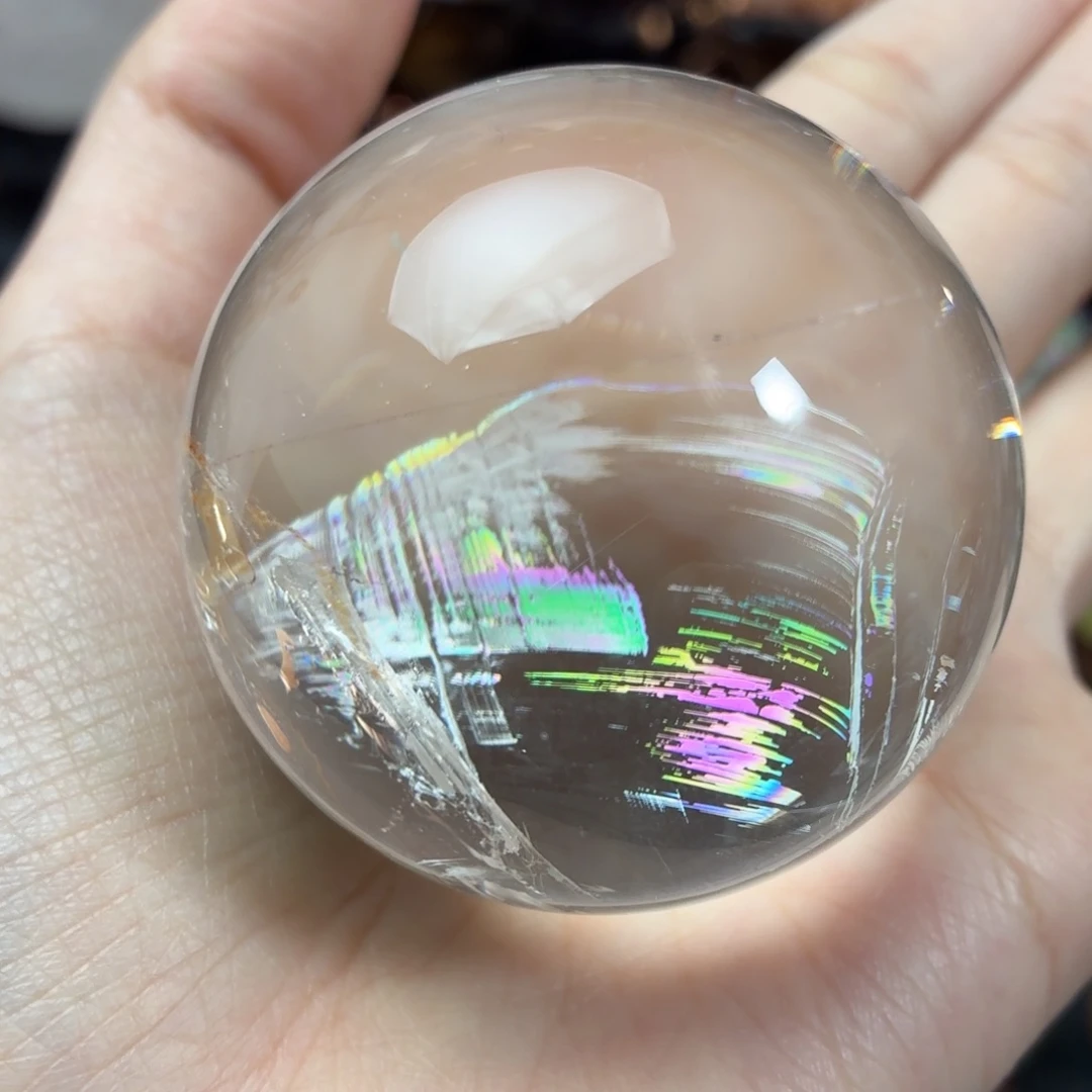 水晶未镶嵌珠宝半成品彩虹蝴蝶51.8mm