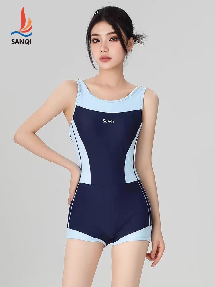 三奇泳衣女款2025新款连体平角专业竞速游泳馆专用女士泳装