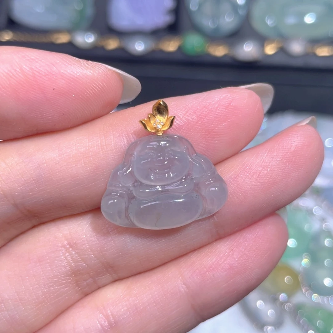颈饰18K金镶嵌翡翠翡翠