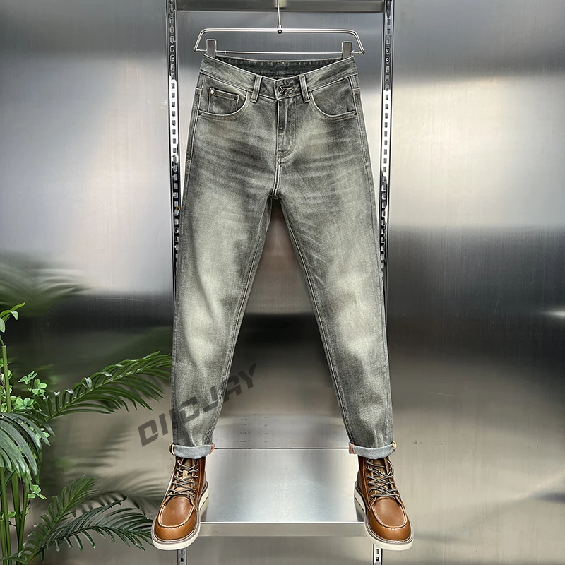 無地亭男装秋冬新款立体剪裁修身显瘦潮流时尚舒适耐穿牛仔裤男士