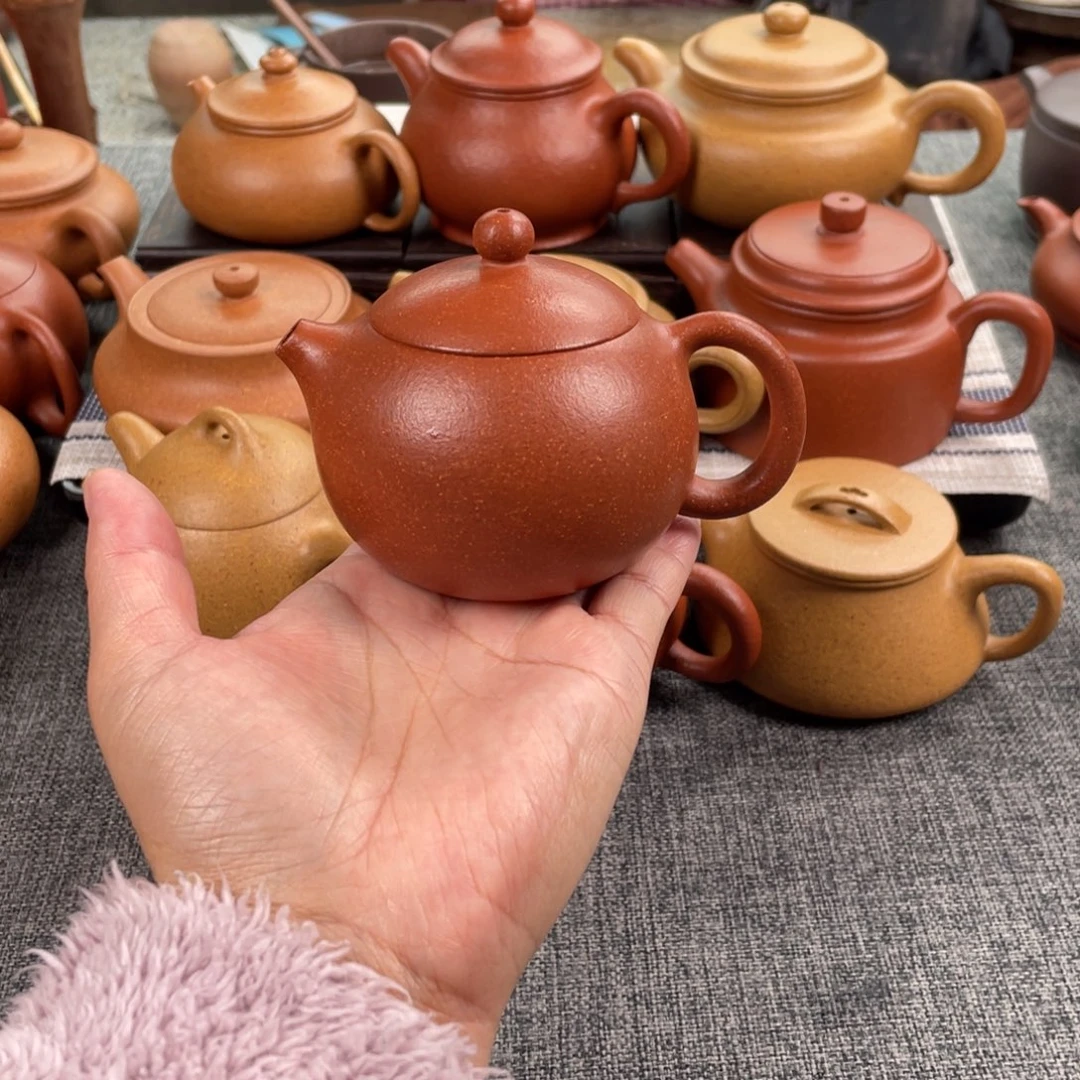 紫砂茶壶红降坡西施全手40目150