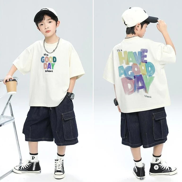 男童纯棉短袖T恤时尚休闲百搭韩版新款半袖夏装短袖印花夏季t恤