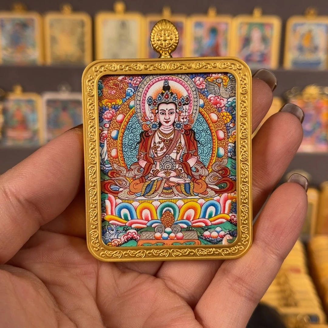 吊坠大日青海热贡唐卡