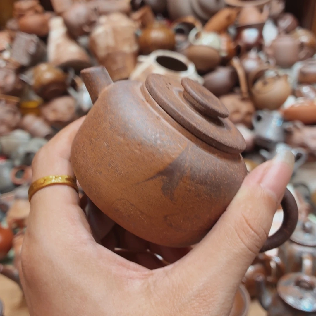 柴烧老岩泥手工茶壶器皿