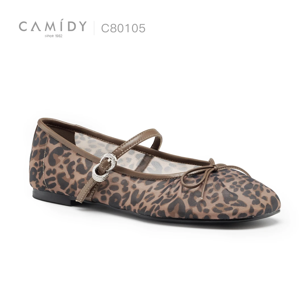 CAMIDY 豹纹浅口蝴蝶结单鞋 C80105-1
