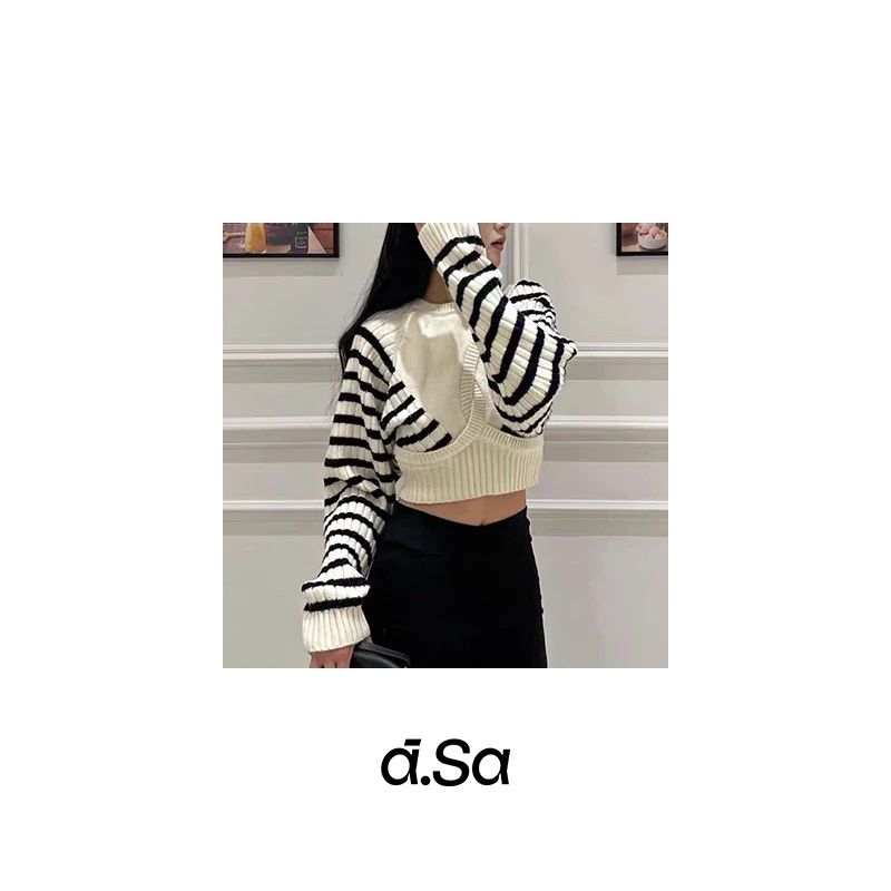 理性消费 NO退NO换 【黑白条纹不规则解构毛衣】