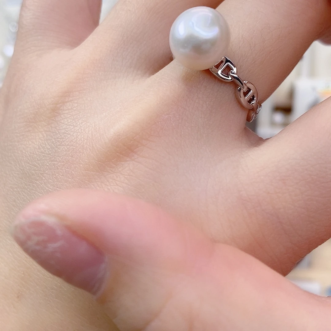 淡水珍珠戒指合金