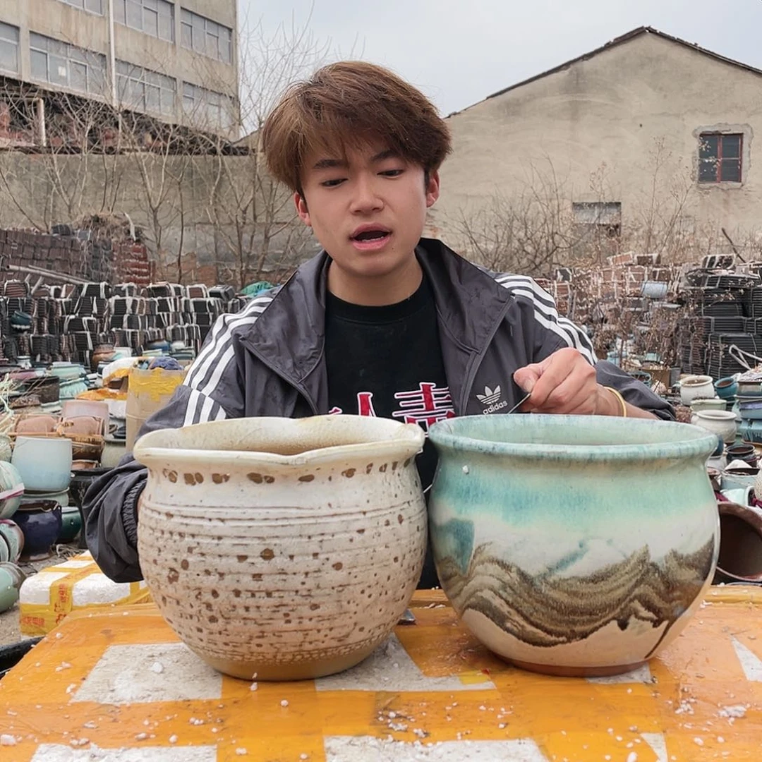 无铅玻璃宜兴紫砂花盆