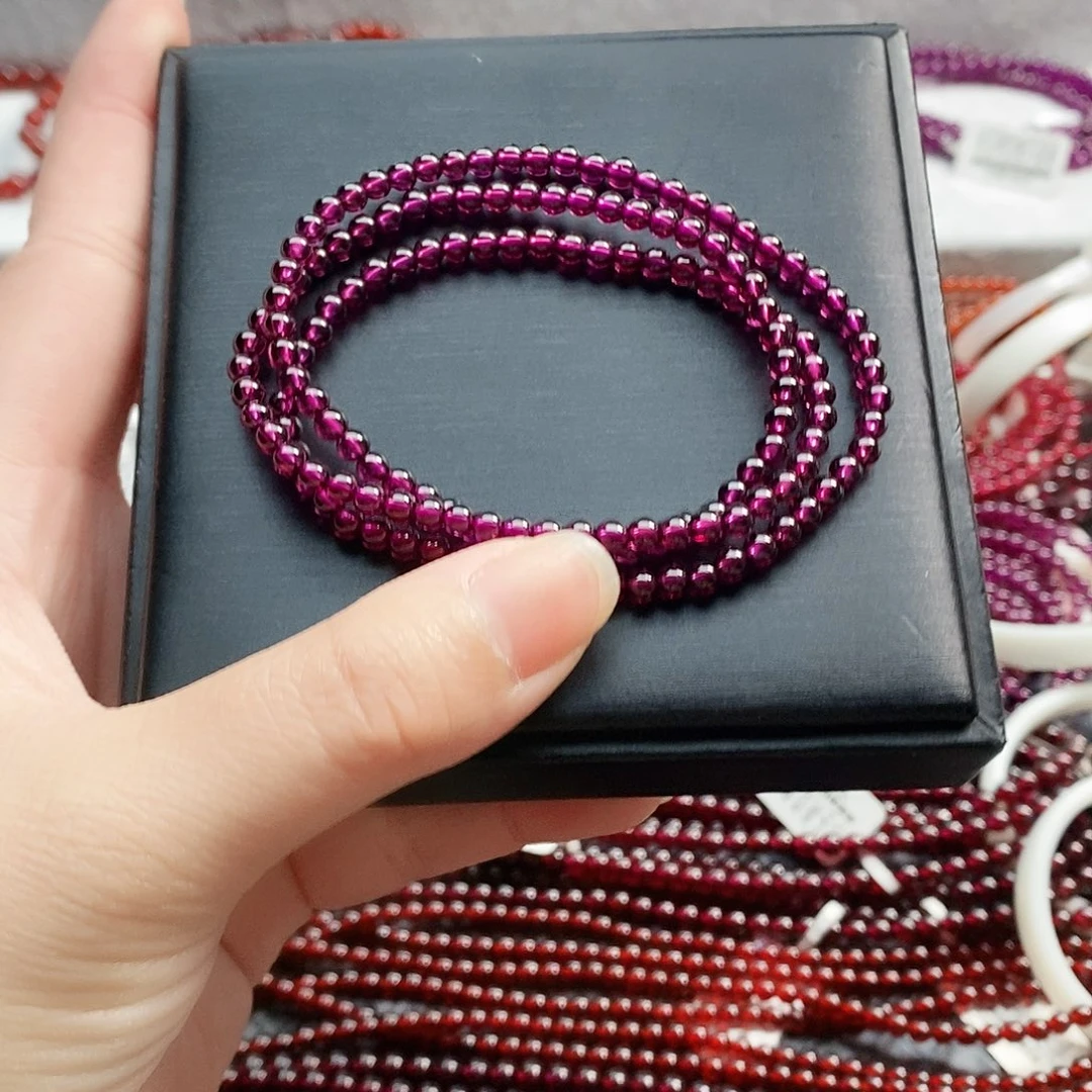 石榴石（紫牙乌）手链未镶嵌3.8mm